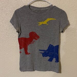dELiA*s Gray Tee with Vibrant Dinosaur Graphics